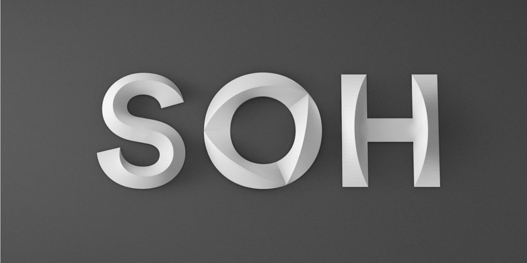 S O H in sculptural type