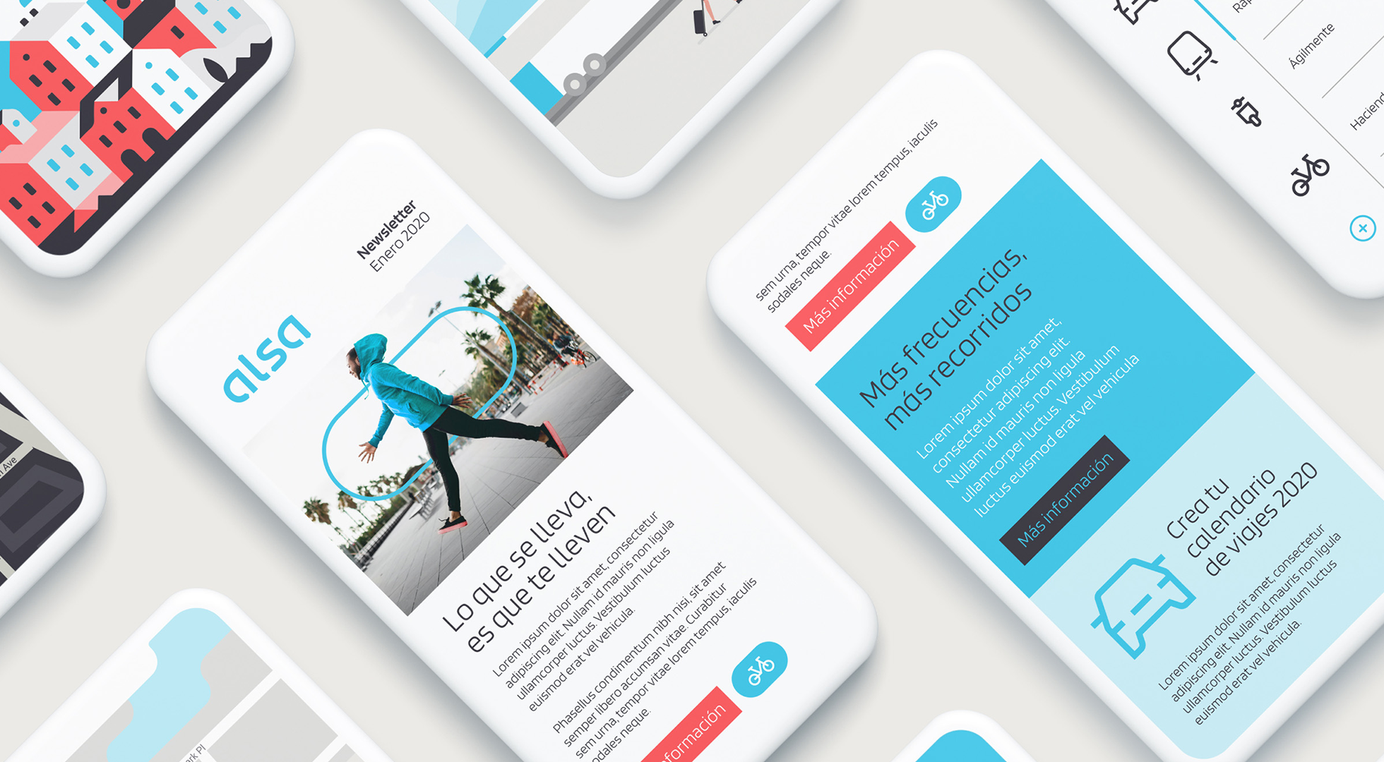 Móviles muestran página web de alsa y newsletter