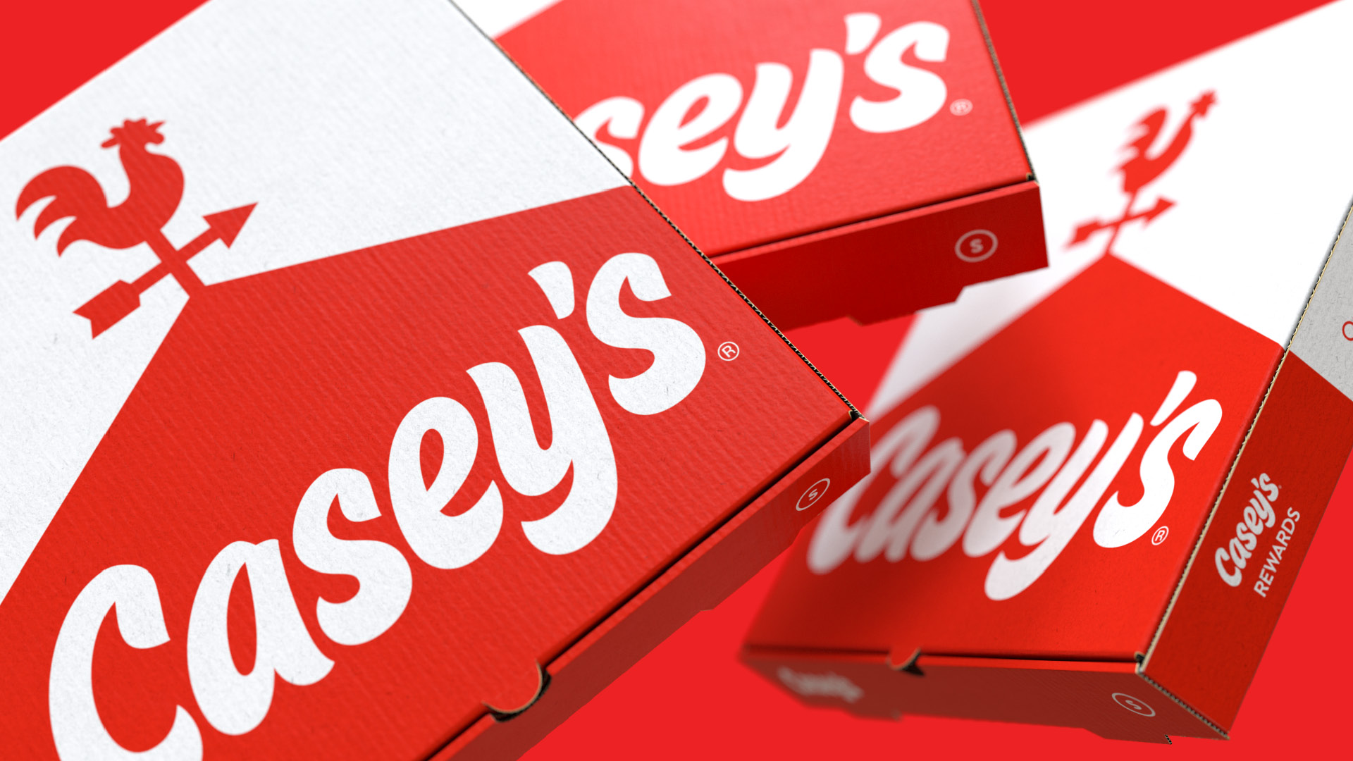 Casey's branded pizza boxes 